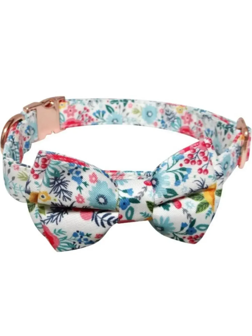 Dog Collar Adjustable Large Collar With Removable Bow Tie Floral Dog Collar New